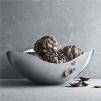 Gehamerde roestvrijstalen serveerschaal, grote zilveren metalen fruitschaal, luxe decoratieve aanrechtblad centerpiece, serviesgoed
