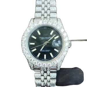 Luxury Hip Hop Custom High Quality Lab Diamond <b>Black</b> <b>Watch</b> Vvs Iced Out BlingCubic Zirconia Mechanical Moissanite <b>Watch</b> for <b>Men</b> - Product Image 1