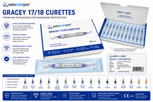 Cureta Periodontal Premium Gracey 17/18, Estándar y Rígida, de Acero Inoxidable, Instrumento Dental para Raspado y Planificación de Raíces, OEM Zetomed - Product Image 2