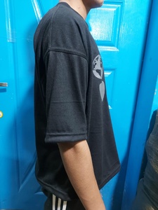 T-shirt à manches courtes en coton de haute qualité pour hommes, grande taille, coupe ample, bouffée lourde, impression, t-shirt à épaules tombantes - Product Image 5