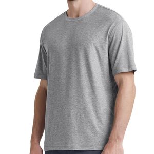 Camiseta Personalizada para Hombre, Cuello Redondo, Manga Corta, Algodón Gris Jaspeado, Informal, Suave, Transpirable, Ligera, para Uso Diario, Verano, Moda - Product Image 4