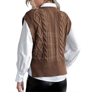 Vêtement décontracté Gilet court en tricot pour femme Vêtements tendance Gilet court en tricot pour femme en vente en ligne - Product Image 3