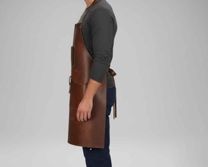 or Workshop Welding Bulk Wholesale Supplier Premium Cowhide Leather <b>Apron</b> for <b>BBQ</b> Grill LPN-0237 - Product Image 3