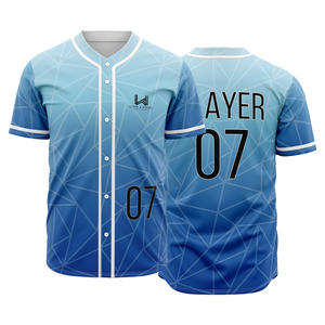 Maillot de baseball/softball personnalisé pour homme, été, haute qualité, manches courtes, respirant, séchage rapide, tissu 100% polyester - Product Image 3