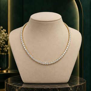 Collier tennis Signature 16 pouces 9KT avec diamants naturels |   0,25 CT 4,1 MM Coupe Ronde GH VS GH SI Fournitures en Gros de Bijoux en Or Fin - Product Image 1