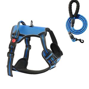 Pettorina Riflettente Regolabile per Cani di Taglia Grande con Guinzaglio da 1,5 m, Anelli Metallici e Fibbie, Gilet Anti-Trazione per Cani con Maniglia da 1,5 m - Product Image 1