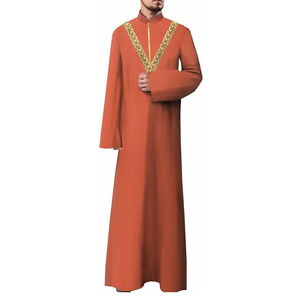 Thobe Arabe Modeste pour Hommes 2026 Dubaï – Tailles et Couleurs Personnalisées, Longueur Cheville, Manches Longues, Polyester – Thobes Marocains Jubbah Abaya pour Hommes - Product Image 4