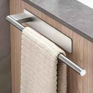 Porte-serviettes mural en chrome de qualité supérieure pour salle de bain, étagère de rangement, support à double barre de suspension, organisateur en métal robuste - Product Image 6