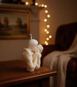 Bougie en forme de couple enlacé, bougie longue durée pour couple s'embrassant, disponible au prix de gros - Product Image 5