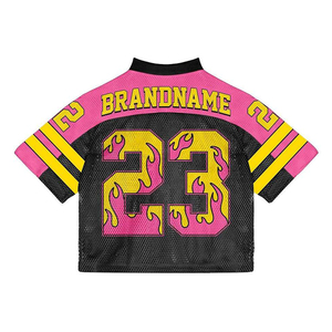 Camiseta de Fútbol Americano Personalizada para Hombre, Color Morado y Rojo, Número 12, Malla Transpirable, Cuello en V, Manga Corta, Impresión Sublimada - Product Image 4