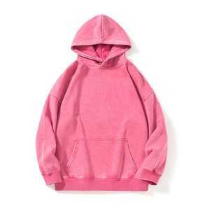 เสื้อฮู้ดสีชมพูทรงโอเวอร์ไซส์ ยูนิเซ็กส์ ผ้าฝ้ายเฟรนช์เทอร์รี่ สไตล์ลำลอง มีกระเป๋า  สำหรับฤดูใบไม้ร่วง  สตรีทแวร์  Arqen Industries - Product Image 1