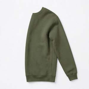 Sweat-shirt col rond vert olive épais personnalisé streetwear pull homme surdimensionné en molleton de coton à manches longues Circuit - Product Image 3