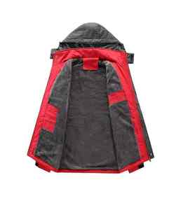 Chaqueta de Invierno para Hombre, a Prueba de Viento y Agua, con Forro Polar, Bolsillos y Cuello Alto, Chaqueta con Capucha para Esquí - Product Image 3