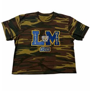 เสื้อยืดลายกราฟิกตัวอักษรกรีกสำหรับสมาชิกสตรี แขนสั้น คอกลม สไตล์ลำลอง แฟชั่นเสื้อทีมชมรมวิทยาลัย - Product Image 1