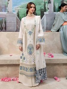 Salwar Kameez de Seda con Bordado Rosa, Estilo Internacional, Corte Holgado, Secado Rápido, Largo hasta el Suelo, para Mujeres Indias y Pakistaníes - Product Image 2
