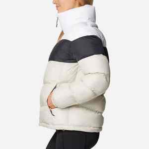 Warm padded puffer jacket womens regular size <b>quilted</b> coat long sleeve winter outerwear zip up lightweight inner - Product Image 3