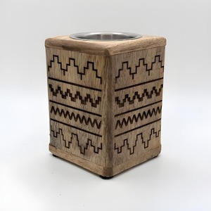 Sandalwood Incense Holder <b>Diffuser</b> Cup with Metal Insert Carved Pattern Rechargeable Aromatherapy Stand for Home Decor <b>Lavender</b> - Product Image 1