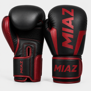 MIAZ <b>Boxing</b> <b>Gloves</b> <b>White</b> Blue PU Leather for Closure Breathable Lightweight Adult Training <b>Gloves</b> Custom Wholesale Cheap - Product Image 4