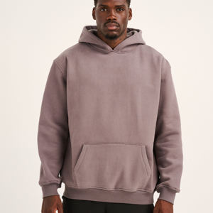 Sudadera de punto para hombre, forrada, de color sólido, corte holgado, 100% algodón, informal, para otoño, con bolsillos, transpirable, con capucha. - Product Image 3