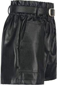 Nouveauté : Shorts en cuir d'agneau véritable pour femmes, coupe ample, haute qualité, style streetwear, prix usine OEM, vente en gros - Product Image 2