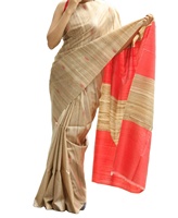 Magnifique sari en soie Tussar tissé à la main, biologique, pour filles, mariages, festivals, bureau et célébrations culturelles