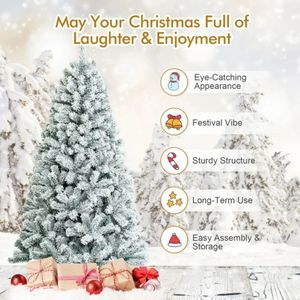 Albero di Natale innevato non illuminato da 2,3 m per decorazioni natalizie festive - Product Image 2