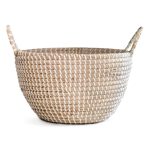 Stylish <b>Water</b> <b>Hyacinth</b> <b>Basket</b> Handwoven Natural Home Organizer For Living Room Storage - Product Image 1