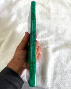 Plaque d'émeraude chauffée, pierre précieuse naturelle verte, tranche d'émeraude polie, pierre brute pour la fabrication de bijoux - Product Image 4