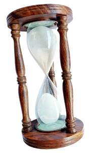 Sablier en bois fait main avec sable blanc et accents en laiton, sablier décoratif pour la maison, le bureau ou la décoration de bureau - Product Image 3