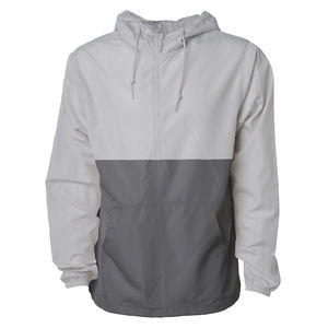 Men's Windproof Waterproof Breathable Half-Zip Non-Hooded Jacket Color Blocking <b>Red</b> Navy Casual Autumn Outerwear Private Label - Product Image 2