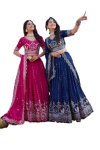 Pink Embroidered Lehenga Choli <b>Tissue</b> silk with Dupatta for <b>Wedding</b> Women Traditional Indian Pakistani Clothing Floor Length - Product Image 5