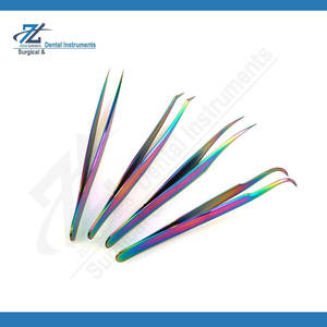 Ensemble de pinces professionnelles pour extensions de cils, kit de 4 pièces, fermeture serrée, utilisation facile, acier inoxydable, emballage personnalisable, logo - Product Image 3