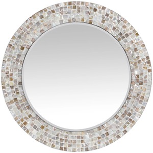Glovimex Minimalist Round Capiz Shell Mirrors Frame <b>Light</b> Wall Salon Mirror Natural Safe Handmade Makeup <b>Vanity</b> Mirror - Product Image 1