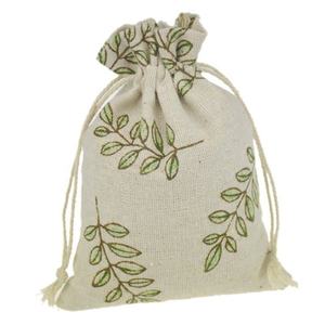Sac à cordon en coton au design élégant avec poignée Sacs-cadeaux d'épicerie pliants de couleur naturelle - Product Image 5