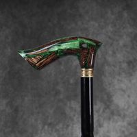 Bâton de marche en résine et bois, design floral FD-2293, léger, durable, écologique, capacité personnalisée, randonnée, extérieur, usage domestique
