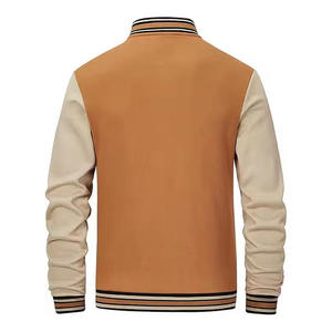 Unisex Varsity <b>Jacket</b> Breathable Windproof Eco-Friendly Canvas Geometric Patchwork Hooded <b>Winter</b> Streetwear Fully Customized - Product Image 4