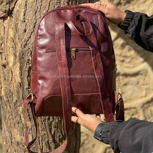 Sac à dos en cuir véritable Crunch fait à la main sac à dos pour femmes sac à dos en cuir pour femmes sac à dos de bureau et de voyage - Product Image 5