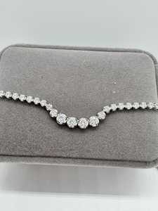 Pendentif tennis ajustable en moissanite, argent sterling plaqué or 14 carats, bijoux fins de luxe pour femmes - Product Image 5