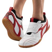 Chaussures de karaté sans lacets à sangle élastique diagonale, profil bas, semelle enveloppante, respirantes, en cuir