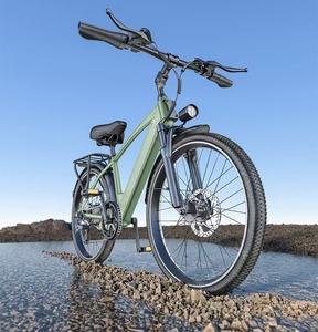 Vélo de ville EBIKE avec pneus 26*2.1, batterie au lithium 48V 10.5Ah, moteur sans balais, assistance au pédalage, freins à double disque, cadre en acier à haute teneur en carbone - Product Image 5