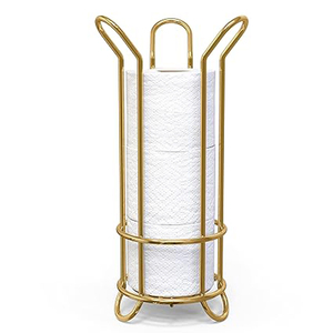 Support de papier toilette sur pied - Distributeur de papier toilette autoportant avec rangement pour méga-rouleaux, porte-rouleaux de salle de bain sur pied - Product Image 1