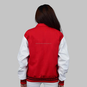 Chaqueta Bomber de Lana/Cuero de Diseño Personalizado de Alta Calidad al por Mayor con Cuello Alto, Logotipo Bordado, Transpirable y Resistente al Viento para Invierno - Product Image 4