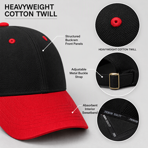 Gorra de Béisbol de 6 Paneles con Logotipo Personalizado, Bordado 3D, Visera Curva de Sarga de Algodón de Dos Tonos, Gorra Estructurada Tipo Dad Hat con Hebilla Metálica, Venta al Por Mayor - Product Image 4