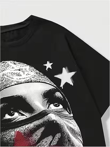 Camiseta Corta de Algodón Tejido de Alta Calidad con Dobladillo Cóncavo, Estilo Urbano Deportivo, Corte Regular, 250 GSM, para Hombre - Product Image 3