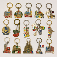 Gantungan Kunci Souvenir Ukraina Grosir Paduan Logam Enamel Hadiah Perjalanan Logo Kustom