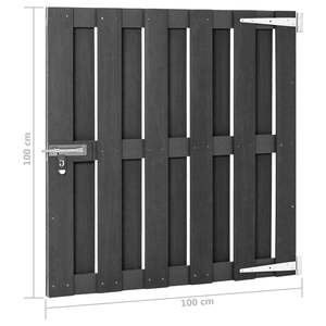 Puerta de Jardín de WPC Gris, Tamaño 39.4"x39.4", Diseño Elegante para Exteriores - Product Image 6