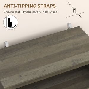 Contemporary Gray <b>Sideboard</b> Buffet Table with Drawer <b>Storage</b> Cabinet and Adjustable Shelf for Villa Farmhouse or Gym - Product Image 6