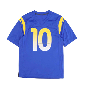 เสื้อฟุตบอลอเมริกันแบบซับลิเมชั่นสั่งทำพิเศษปี 2025 ผ้าระบายอากาศ คอวี แขนสั้น เสื้อแข่งขัน พิมพ์หมายเลข สำหรับทีม - Product Image 1