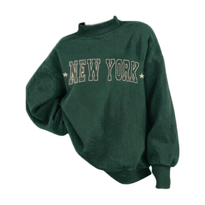 Sweat-shirt à col montant pour femme, très tendance, respirant, épaules tombantes, manches longues, 100% coton, style décontracté et streetwear - Product Image 1