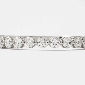 แหวนเพชรทรงกลม 0.71 กะรัต ทองคำขาว 14K ดีไซน์หรูหรา ประดับเพชรแล็บโกรว์ ครึ่งวงนิรันดร์ แหวนหมั้นทองคำขาว เครื่องประดับชั้นดีทันสมัย - Product Image 2